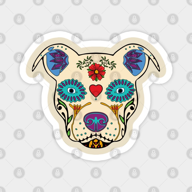 Pit Bull Sugar Skull Magnet by CreativePhil