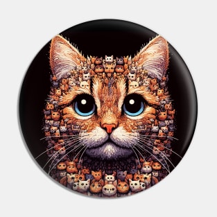 Abstract funny weird ginger cat portrait Pin