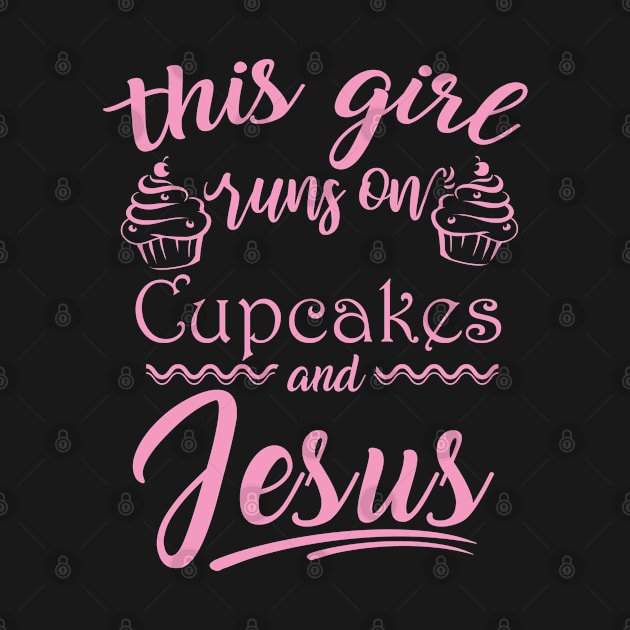 Cute Jesus And Cupcakes Baking Gift Print Baker Pastry Chef Print by Linco