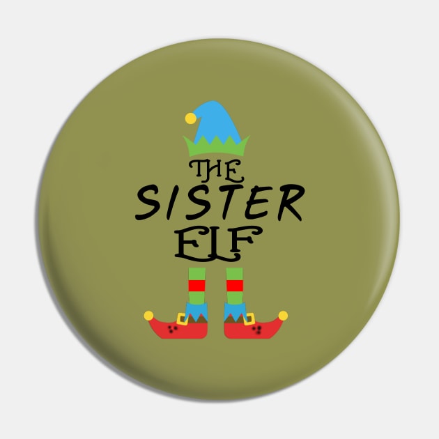 The Sister Elf Matching Family Group Christmas Party SANTA Pin by CareTees