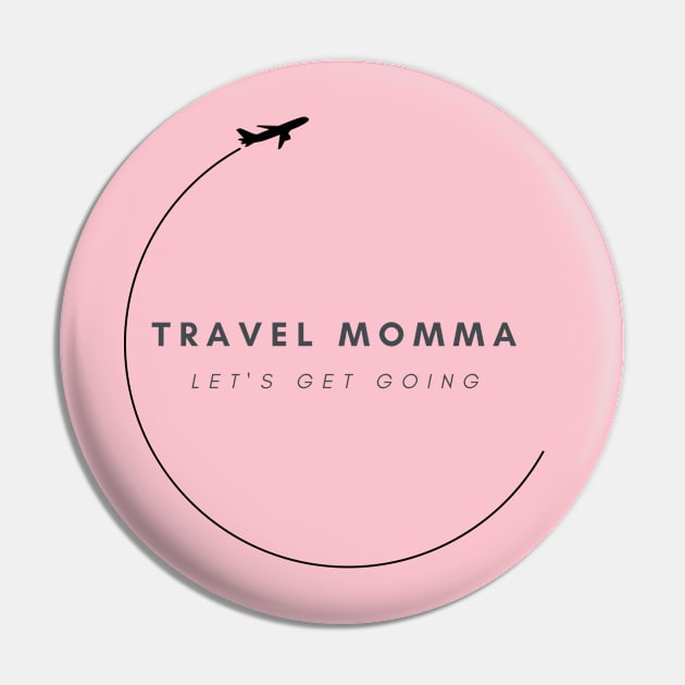 Travel Momma centered logo Pin by Castle Rock Shop