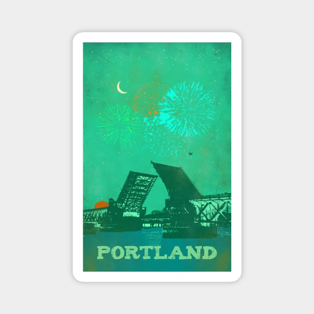 PORTLAND BRIDGE Magnet by Showdeer