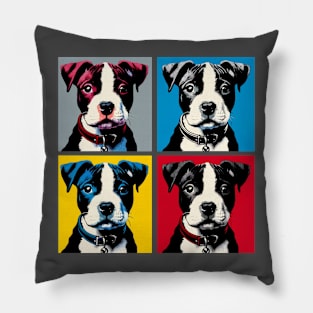 Pop Retro American Staffordshire Terrier Art - Cute Puppy Pillow