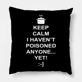 Funny Cook Chef Keep Calm Cooking Meme Pillow