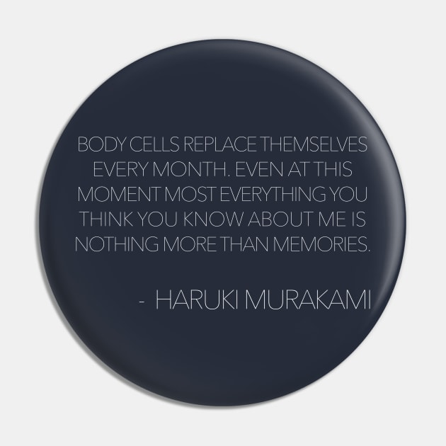 Haruki Murakami Quotes Design Pin by DankFutura