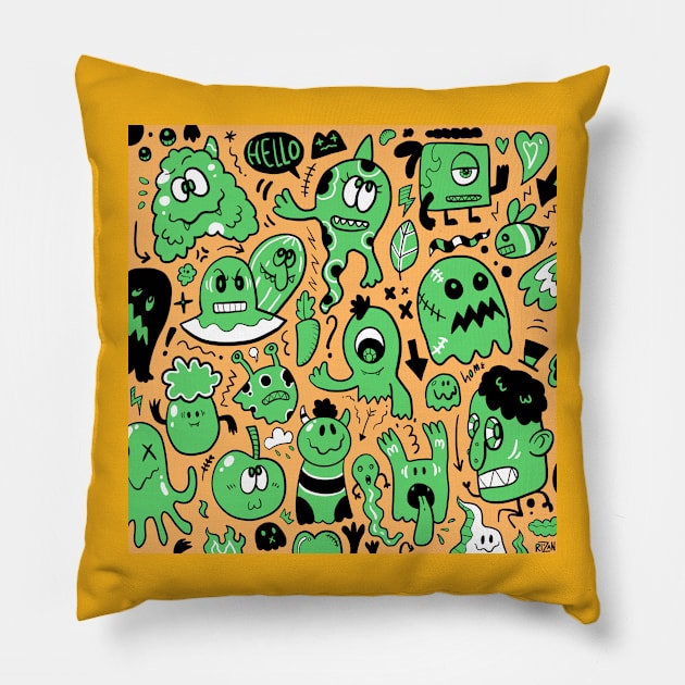 Doodle 2 Pillow by RizanDoonster