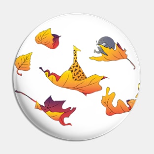 Falling Animals On Fall Pin