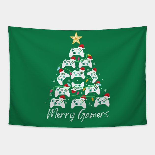 gamers Christmas Tree, gaming fun joystick Tapestry by YuriArt