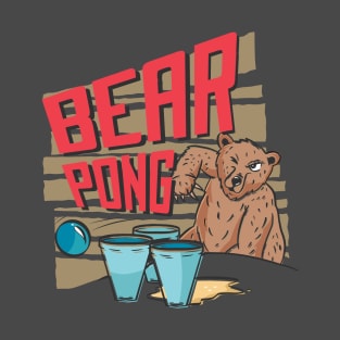 Funny Bear Pong Design T-Shirt