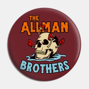 The Allman Brothers - Skull Mushroom Style Pin