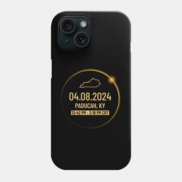 Kentucky State Paducah KY USA Totality April 8, 2024 Total Solar Eclipse Phone Case by Bunny Prince Design