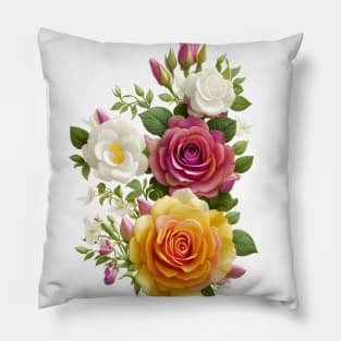 Elegant Rose Bouquet Pillow