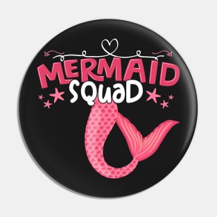 Mermaid Squad - Girl Birthday Party Gift design Pin