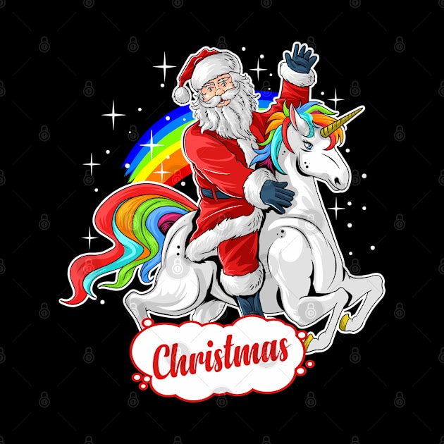 cute-santa-claus-rides-cute-unicorn by SSK designs