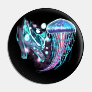 jellyfish and cat Pin