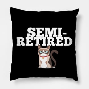 Semi-Retired Crazy Cat Sarcastic Retirement Party Office Planner Pillow