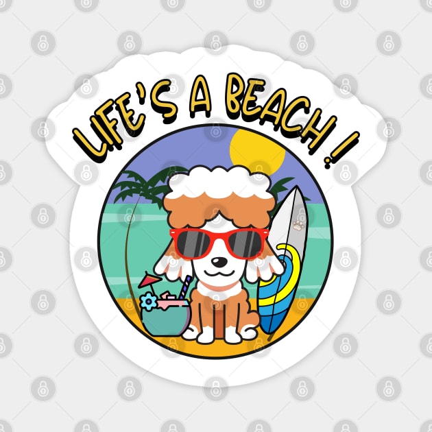 Life's a beach Poodle Magnet by Pet Station