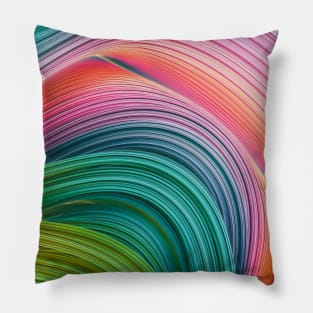 Stranded Horizon. Abstract Colorful Minimal Artwork Pillow