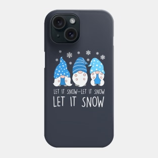 Blue and White Let It Snow Gnomes Phone Case