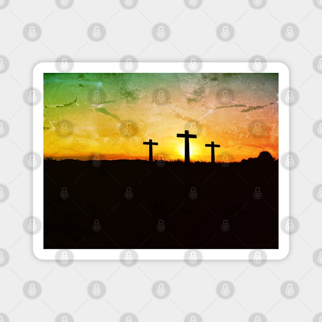 Jesus And The Thief On A Cross - Christian Magnet by ChristianShirtsStudios