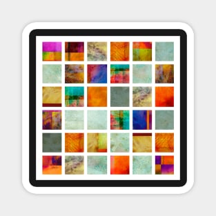 Color Block Collage - original abstract art Magnet