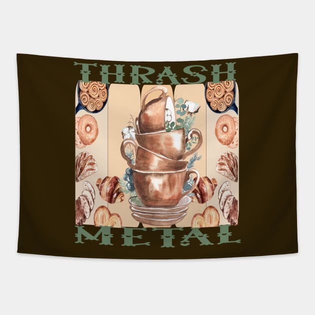 Thrash Metal Coffee and Cake Tapestry by BEAUTIFUL WORDSMITH