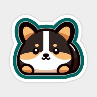 Marble Rye Cute Tricolor Corgi Loaf Magnet