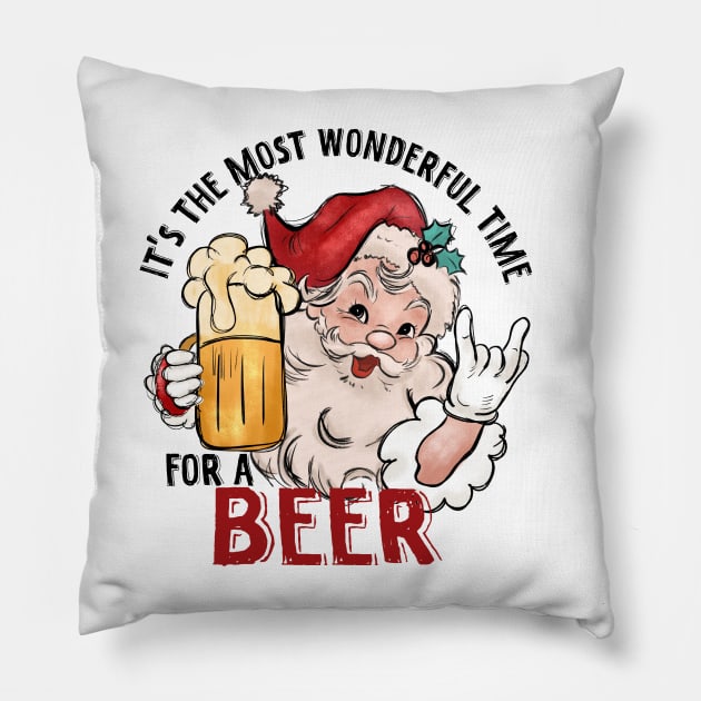 Most Wonderful Time for a Beer Pillow by MZeeDesigns