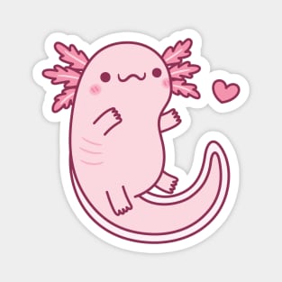 Cute Pink Axolotl Doodle Magnet