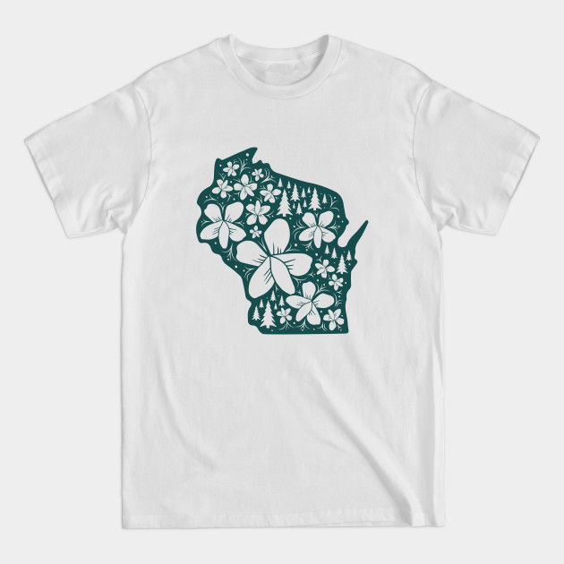 Discover Wisconsin Floral Nature Design - Wisconsin - T-Shirt