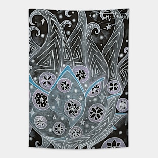 Metallic Stars Doodle Tapestry
