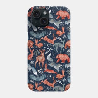 Bear, deer, owl, fox and hare Pattern Phone Case