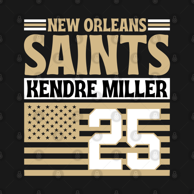 New Orleans Saints Miller 25 American Flag Football by Astronaut.co