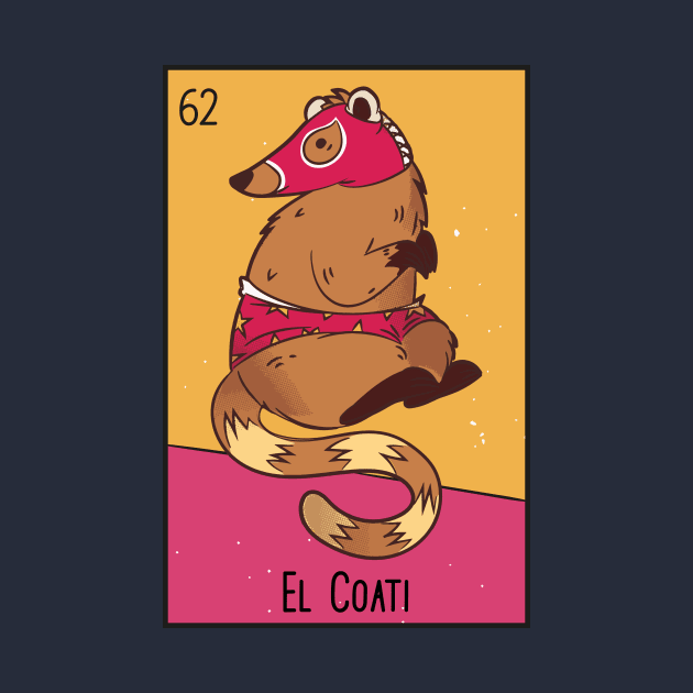 El Coati // Mexican Luchador Loteria Card by SLAG_Creative