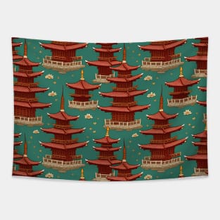 Traditional Chinese Pagoda Tapestry