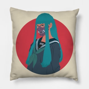Samurai School Girl Pillow