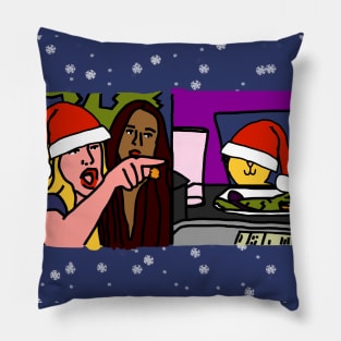 Merry Christmas from Woman Yelling at Cat Meme Pillow