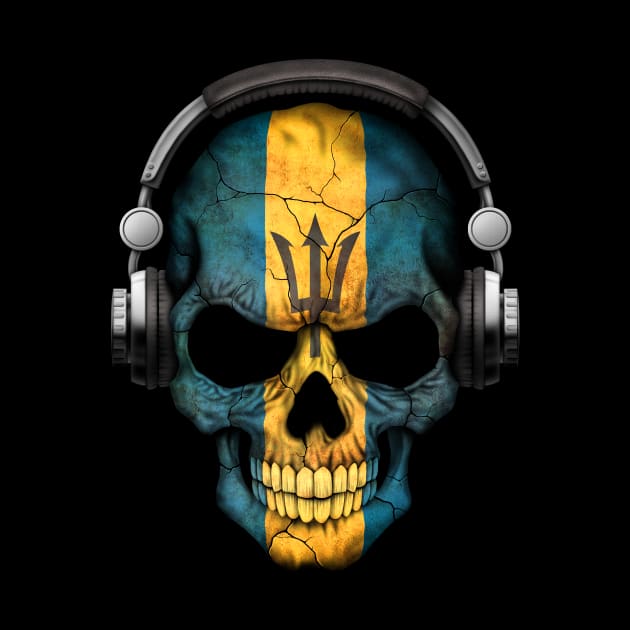 Dark Skull Deejay with Barbados Flag by jeffbartels