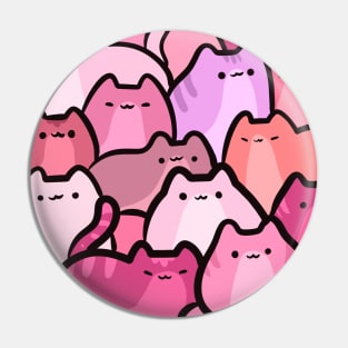 Cute Clowder of Pink Cats and Kitten Stacked Pin