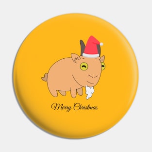 Baby Goat Merry Christmas Pin