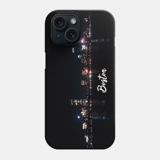 Boston Skyline at night Phone Case