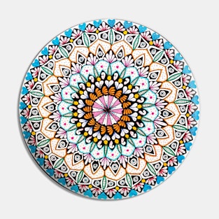 Handmade colored mandala drawing art Pin