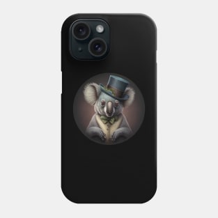 Koala with top hat Phone Case