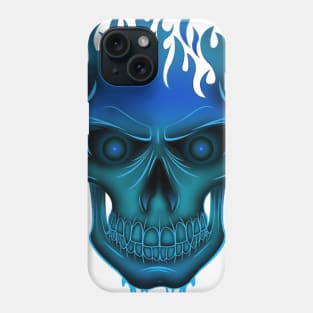 Blue fire skull Phone Case