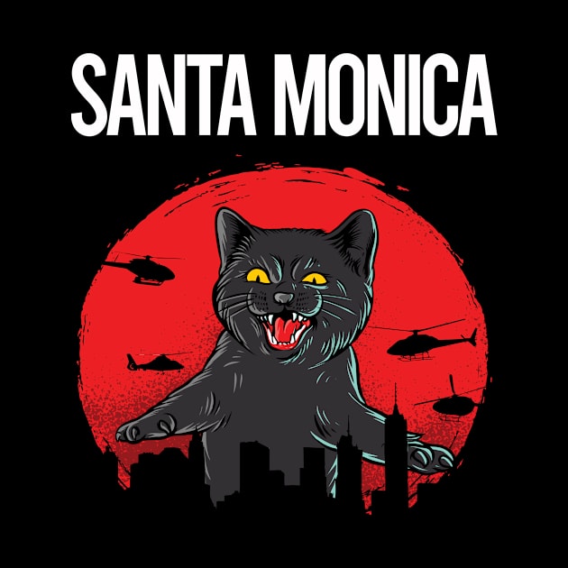 Funny Black Cat Santa Monica by flaskoverhand