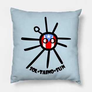 Puerto Rico Taino Sun Boricua Flag Text Pillow