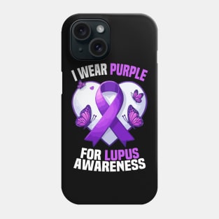 I Wear Purple For Lupus Awareness Buturflies Phone Case