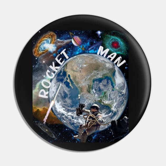 Rocket Man Universe Design Pin by By Diane Maclaine