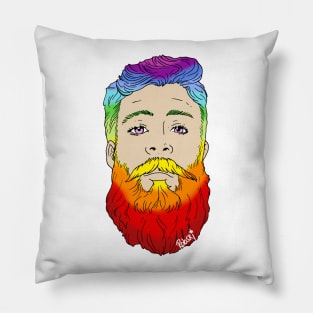 Rainbow beard Pillow
