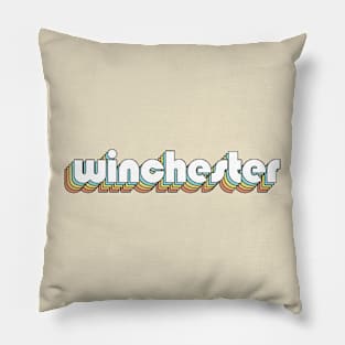 Winchester - Retro Rainbow Typography Faded Style Pillow